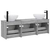Bathroom Cabinet Set 3 pcs Grey Sonoma 49 x 44.5 x 66.5 cm 3405763