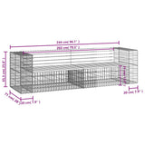Garden Bench Natural Wood Solid Pine Wood, Galvanised Steel Large 3196239
