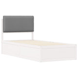 Bed Frame with Upholstered Headboard Light Grey 90 x 200 cm 877588