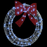 Wreath with 80 LEDs Cold white 92 x 92 x 9.5 cm Acrylic 42019126