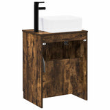 Bathroom Furniture Set Smoked Oak Engineered Wood 3404236