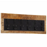 Wall-mounted Coat Rack with 6 Hooks Solid Wood Mango 358952