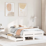Bed frame without Mattress White 135x190 cm Double Solid Wood Pine 3309054