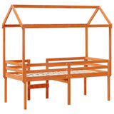 High Sleeper Bed without Mattress Wax Brown 90x190 cm Single Solid Wood Pine 3282140