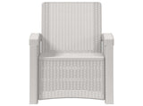 Reclining Garden Chair Rattan Look White PP 8011994