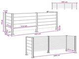 Garbage Bin Fence Brown 237 x 85 x 115 cm Aluminium and WPC 3429266
