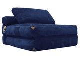 3 in 1 Convertible Corduroy Floor Sofa Bed, Oversized Fold Out Chaise Lounge with High Density T5592P539606