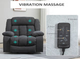 Overstuffed Riser and Recliner Chairs for the Elderly with 8 Vibration Massage, Fabric Upholstered T3398P378882