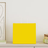 Paper Bags 250 pcs with Handles Yellow 32x22x28 cm 4101792