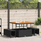 Garden Dining Set Black Poly Rattan 42007906