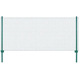 Wire Mesh Fence with Posts Steel 25x0.5 m Green 144608