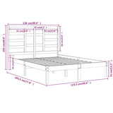 Bed Frame without Mattress White Solid Wood 120x190 cm Small Double 3105766