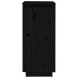 Shoe Cabinet Black 35x35x80 cm Solid Wood Pine 813539