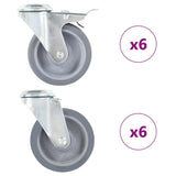 12 pcs Bolt Hole Swivel Casters 100 mm 277892