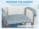 Rolling Shower Wheelchair for Seniors, Bedside Commode Chair with Locking Wheels, Seat, Backrest, T3398P554328