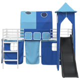 Kids'Loft Bed Frame White and Blue 80 x 200 cm Metal 42020900