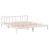 Extra Long Bed Frame without Mattress White 180x210 cm Solid Wood Pine 852439