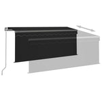 ZNTS Manual Retractable Awning with Blind 3.5x2.5m Anthracite 3069399