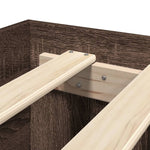 Bed Frame without Mattress Brown Oak 140x190 cm Engineered Wood 3295687