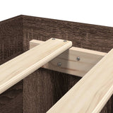 Bed Frame without Mattress Brown Oak 140x190 cm Engineered Wood 3295687