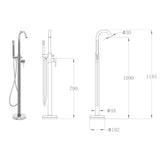 Freestanding Bathtub Faucet Stainless Steel 118.5 cm 145091