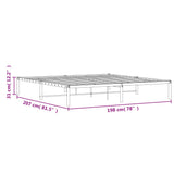 Metal Bed Frame without Mattress White 193x203cm 373679