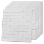 3D Wallpaper Bricks Self-adhesive 20 pcs White 150719
