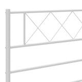 Metal Bed Frame without Mattress with Headboard White 90x200cm 372319