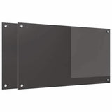 Kitchen Backsplash 2 pcs Dark Grey 90 x 50 cm Tempered Glass 3415465