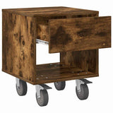 Bedside Table Smoked Oak 40.5 x 40 x 48 cm Engineered Wood 891064