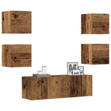5 Piece TV Cabinet Set Wall-mounted Old Wood Engineered Wood 3329145