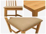 Dining Set 5 pcs Beige Solid Oak Wood 3430236