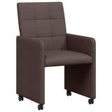 Dining Chairs with Wheels 2 pcs Dark brown 58 x 65 x 94 cm 42017833