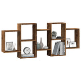 Wall Shelf Old Wood 159x18x65 cm Engineered Wood 853216