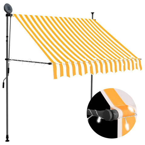Manual Retractable Awning with LED 100 cm White and Orange 145855