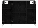 Bathroom Mirror Cabinet Black Oak 70 x 14.5 x 70 cm 889088