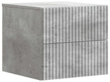 Wall-Mounted Bedside Cabinet with Drawer 2 pcs Concrete Grey 898472