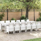 Garden Dining Set 13 pcs White Polt rattan 3378784