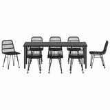 Garden Dining Set 9 pcs Black Powder-Coated Steel 3379204