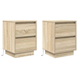 Bedside Cabinets with LED Lights 2 pcs Sonoma Oak 38x34x50 cm 861288