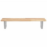 Basin Shelf Wall Mounted Steel and Solid Wood Acacia 3302670