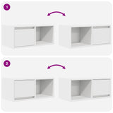 TV Cabinets 2 pcs White 60x31x25.5 cm Engineered Wood 861437