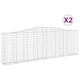 Arched Gabion Baskets 2 pcs 400x30x120/140 cm Galvanised Iron 3145839