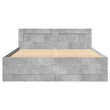 Bed Frame with Headboard without Mattress Concrete Grey 140x200 cm 3295565