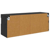 TV Wall Cabinet Black Oak 100 x 30 x 40 cm Engineered Wood 882985
