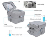 20L Portable Travel Mobile Toilet Outdoor Camping Handle WC with 2 Detachable Tanks & Push-button T3398P348596