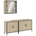 ZNTS 3 Piece Bathroom Cabinet Set Sonoma Oak Engineered Wood 3214731