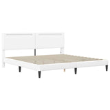 Bed Frame with LED Strip Lights White 180 x 200 cm Faux Leather 3415287