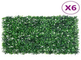 Artificial Shrub Leaf Fence 6 pcs Green 40x60 cm 366636