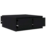 Coffee Table with Drawers Black Oak 100x100x40 cm 3328400